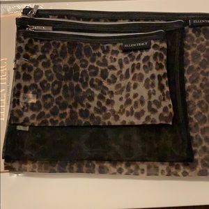 Ellen Tracy Mesh Travel Pouch (Brown/Black)